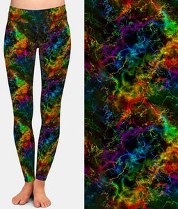 Ladies Gorgeous Bright Coloured Galaxy Printed Leggings
