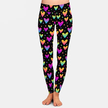 Load image into Gallery viewer, Ladies Fashion Coloured Hearts Printed Leggings