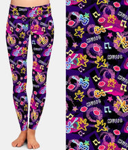 Load image into Gallery viewer, Ladies Fashionable Guitars, Lips, Notes Printed Leggings