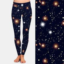 Laden Sie das Bild in den Galerie-Viewer, Ladies 3D Night Sky With Stars Printed Leggings