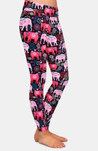 Laden Sie das Bild in den Galerie-Viewer, Ladies Cute Colourful Cartoon Elephants Printed Leggings