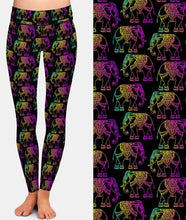 Carica l&#39;immagine nel visualizzatore di Gallery, Ladies Cute Colourful Cartoon Elephants Printed Leggings