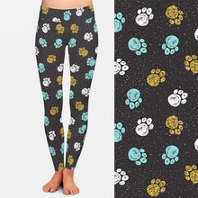 Laden Sie das Bild in den Galerie-Viewer, Ladies Cute Dogs Paws Printed Leggings