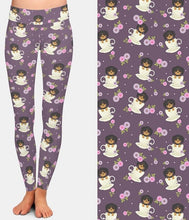 Carica l&#39;immagine nel visualizzatore di Gallery, Womens Fashion Puppy Dog In A Teacup Printed Leggings