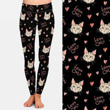 Cargar imagen en el visor de la galería, Ladies Love Cats Printed Leggings