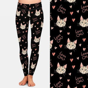 Ladies Love Cats Printed Leggings