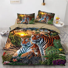 Laden Sie das Bild in den Galerie-Viewer, Gorgeous 3D Tigers Printed Quilt Cover/Bedding Sets