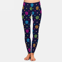 Carica l&#39;immagine nel visualizzatore di Gallery, Ladies Cartoon Rainbow Dog Paw Printed Leggings