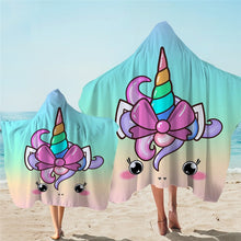 Carica l&#39;immagine nel visualizzatore di Gallery, Adults &amp; Kids Unicorn Printed Hooded Microfiber Towels