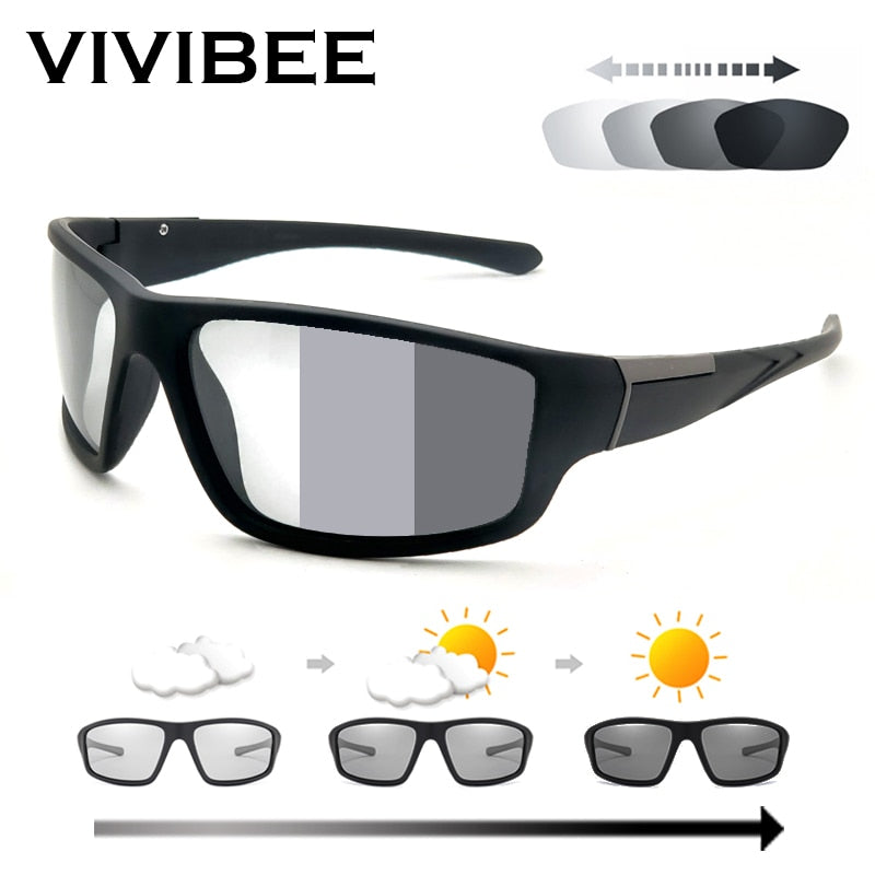 VIVIBEE Mirror Blue Lens Sports Sunglasses Men Outdoor Polarized