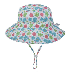 Kids Assorted Coloured Summer Bucket Hats With Adjustable Tie