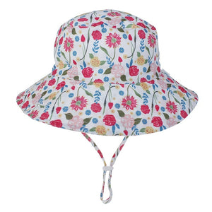 Kids Assorted Coloured Summer Bucket Hats With Adjustable Tie