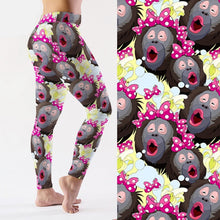 Cargar imagen en el visor de la galería, Ladies Cute Gorilla Printed Milk Silk Leggings