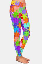 Load image into Gallery viewer, Womens Jigsaw Puzzle Pieces Printed Leggings