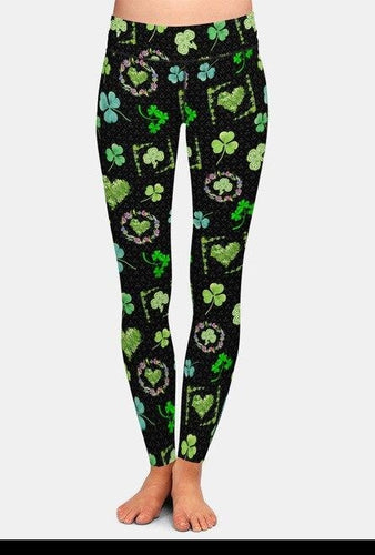 Womens Beautiful Clover Design Printed Leggings