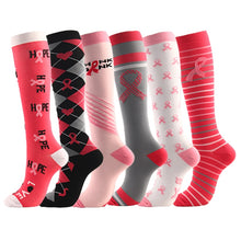 Load image into Gallery viewer, Multi-Coloured Womens Long Thigh Compression Socks