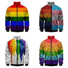 Laden Sie das Bild in den Galerie-Viewer, LGBTQI+ Rainbow Fashion Zip-Up Hoodies