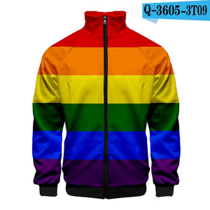 LGBTQI+ Rainbow Fashion Zip-Up Hoodies