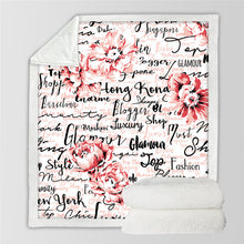 Cargar imagen en el visor de la galería, Floral Sherpa Fleece Throw Blankets