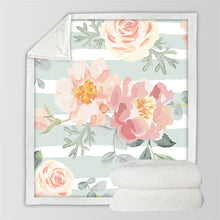 Cargar imagen en el visor de la galería, Floral Sherpa Fleece Throw Blankets