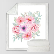 Load image into Gallery viewer, Floral Sherpa Fleece Throw Blankets