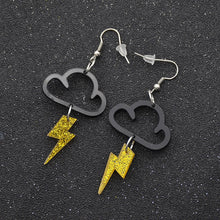 Cargar imagen en el visor de la galería, Fashion Acrylic Cloud/Lightning Earrings