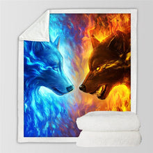 Load image into Gallery viewer, Black Wolf Moon &amp; Assorted Plush Sherpa Blankets