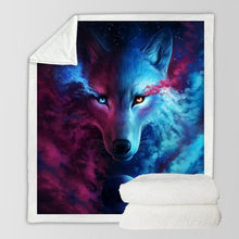 Cargar imagen en el visor de la galería, Black Wolf Moon &amp; Assorted Plush Sherpa Blankets