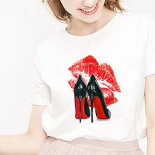 Load image into Gallery viewer, Ladies Love Of Lipstick Printed T-shirt
