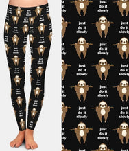 Load image into Gallery viewer, Womens Soft, Brushed Cute 3D Sloth Leggings