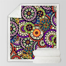Load image into Gallery viewer, Bohemian Floral/Paisley/Mandala Plush Sherpa Blankets