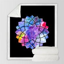 Cargar imagen en el visor de la galería, Bohemian Floral/Paisley/Mandala Plush Sherpa Blankets