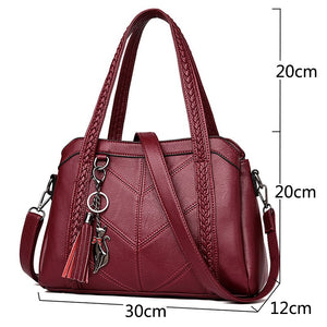 Ladies Beautiful Leather Multi-Pocket Shoulder Handbags