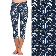 Charger l&#39;image dans la galerie, Ladies Nautical Printed Capri Leggings