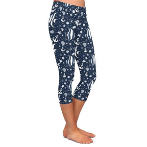 Ladies Nautical Printed Capri Leggings