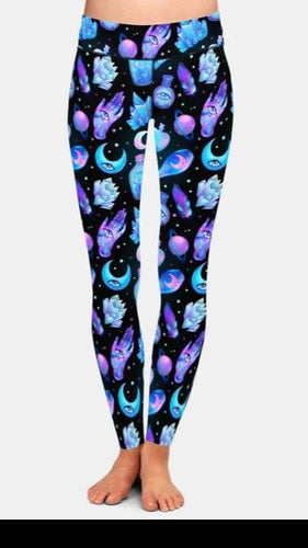 Ladies New Magic Moon & Crystals Leggings