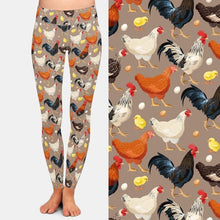 Load image into Gallery viewer, Ladies 3D Chicken Printed Soft Leggings