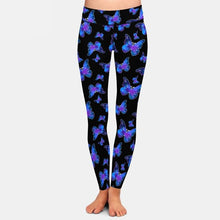 Load image into Gallery viewer, Ladies 3D Blue Butterfly Printed Leggings