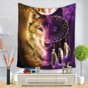 Background Assorted Wolf Wall Hangings - Tapestry Home Decor