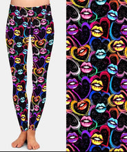 Cargar imagen en el visor de la galería, Ladies Sexy Coloured Lips Printed Leggings