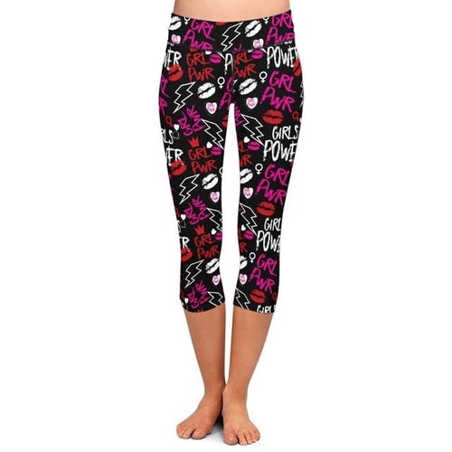 Womens Girl Power Brushed Capri Leggings