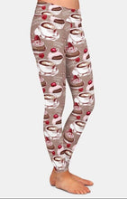 Cargar imagen en el visor de la galería, Womens Coffee &amp; Cupcakes Soft, Brushed Leggings