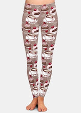 Laden Sie das Bild in den Galerie-Viewer, Womens Coffee &amp; Cupcakes Soft, Brushed Leggings