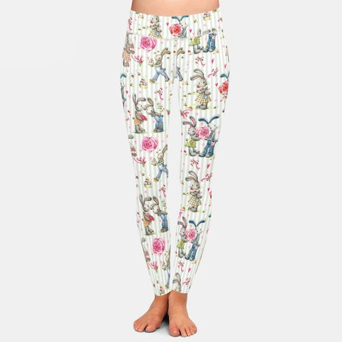 Ladies Cute Bunnies Printed Leggings