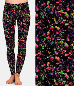 Ladies Fashion 3D Watercolour Splatter Pattern Leggings