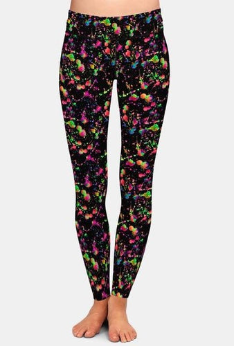 Ladies Fashion 3D Watercolour Splatter Pattern Leggings