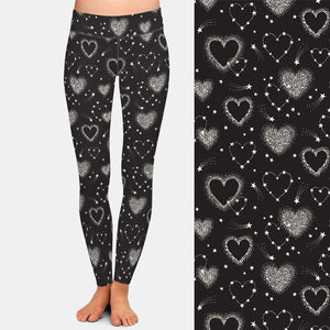 Ladies Heart Shape Constellations Printed Leggings