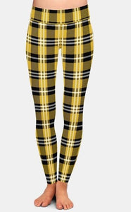 Ladies Assorted Plaid Printed Leggings