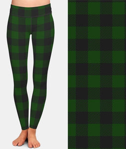 Ladies Assorted Plaid Printed Leggings