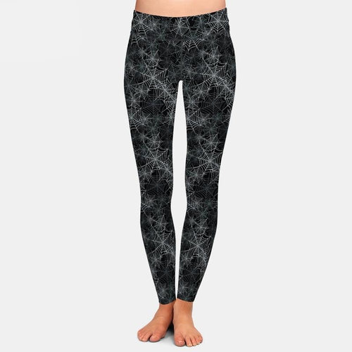 Ladies 3D Spider Webs Printed Leggings